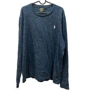 2/$15 Polo by Ralph Lauren L Blue Long Sleeve Classic 100%Cotton custom slim fit